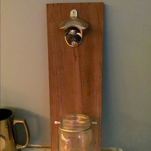 Mason jar bottle opener/ bar decor/ wall decor